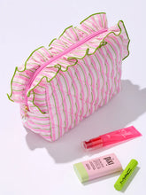 Load image into Gallery viewer, Fancy Large Zip Pouch -Pink