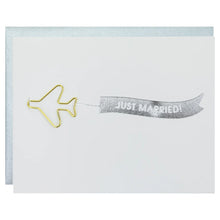 Load image into Gallery viewer, Paper Clip Wedding Card -Just Married Banner