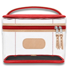Load image into Gallery viewer, Jon Hart Clear Makeup Case -Red