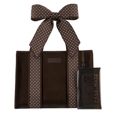 Load image into Gallery viewer, Jelly Bow Tote w/ Phone Pouch -Espresso Dot