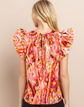 Load image into Gallery viewer, Pretty Abstract Peplum Sleeve Top
