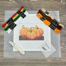 Load image into Gallery viewer, Blue Poppy Needlepoint Kit -Three Pumpkins