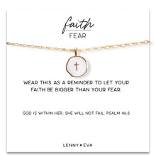 Load image into Gallery viewer, L&E Faith over Fear Necklace -White Cross