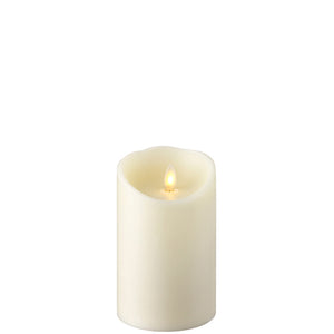 Push Flame Pillar Candle -Ivory -3.5"x5"