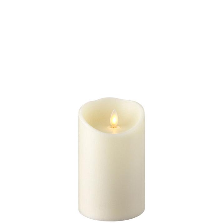 Push Flame Pillar Candle -Ivory -3.5