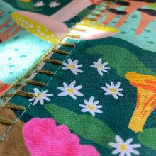 Load image into Gallery viewer, Embroidered Edge Tea Towel -Mushroom Heaven