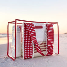 Load image into Gallery viewer, Jelly Tote w/ Phone Pouch -Cherry Gingham