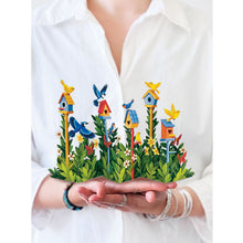 Load image into Gallery viewer, Flower Bouquet Card -Birdhouse Garden
