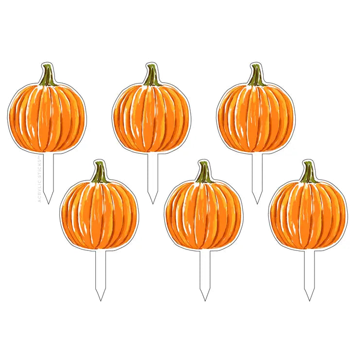 Fall Gourd Pumpkin Acrylic Party Pik Sticks