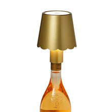 Load image into Gallery viewer, LED Cordless Rechargable Gold Scalloped Bottle Lamp