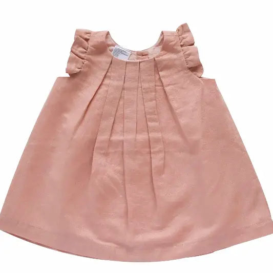 beba bean Box Pleat Linen Dress -Pink 3-6m – Mint Juleps Shop