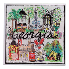 Load image into Gallery viewer, Acrylic Coaster Set -State of Georgia Icons