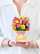 Load image into Gallery viewer, Flower Bouquet Card -Festive Tulips