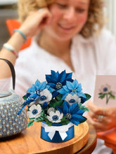 Load image into Gallery viewer, Flower Bouquet Card -Blue Poinsettia