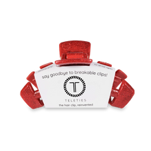 Load image into Gallery viewer, Teleties Classic Hair Clips -Red Glitter