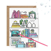 Load image into Gallery viewer, Paint w/ Water Thank You Card -Bookshelf
