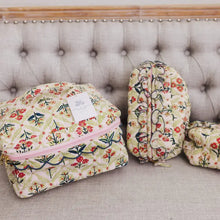 Load image into Gallery viewer, Meadow Luxe Ruffled Quilted Cosmetic Bags