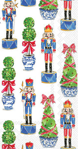 Christmas Guest Towels -Nutcrackers & Topiary
