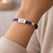 Load image into Gallery viewer, L&E Sentiment Cord Bracelet -Keep Going