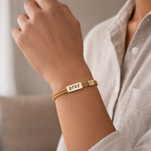 Load image into Gallery viewer, L&E Sentiment Cord Bracelet -Pray Philippians 4:6