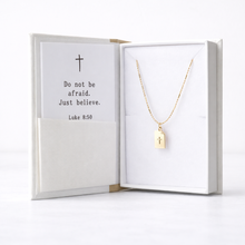 Load image into Gallery viewer, L&E Storytellers Necklace -Cross Luke 8:50