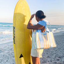 Load image into Gallery viewer, Jelly Bow Tote w/ Phone Pouch -Cabana Stripe