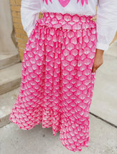 Load image into Gallery viewer, Pink Shell Ruffle Maxi Skirt