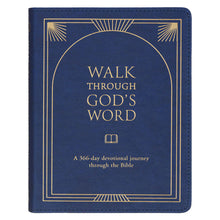 Load image into Gallery viewer, Walk Through God’s Word Navy Faux Leather Devotional