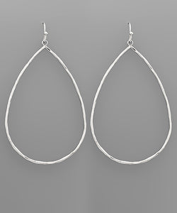 Wire Teardrop Earrings -Silver