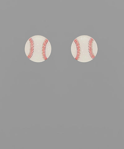 Glitter Baseball Earrings