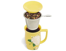 Load image into Gallery viewer, Tea Forte Fiore Steeping Cup with Infuser Hydrangea