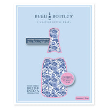 Load image into Gallery viewer, Blue Porcelain Roses Prosecco Bottle Wrap
