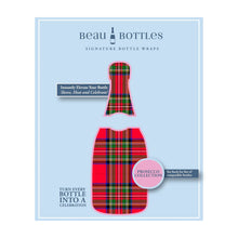Load image into Gallery viewer, Red and Green Christmas Tartan Prosecco Bottle Wrap