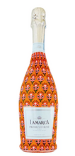 Load image into Gallery viewer, Indian Red Leaf Blockprint Prosecco Bottle Wrap