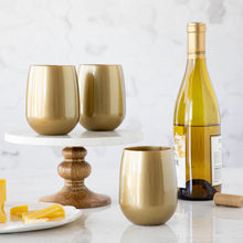Load image into Gallery viewer, H&C Stemless Wine Glass -Gold