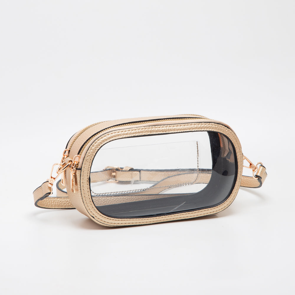 Clear Oval Stadium Bag -Gold