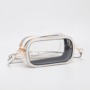 Clear Oval Stadium Bag -White