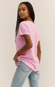 Z Supply Asher V-Neck Tee -Hibiscus