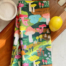 Load image into Gallery viewer, Embroidered Edge Tea Towel -Mushroom Heaven