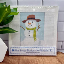 Load image into Gallery viewer, Blue Poppy Needlepoint Kit -Snowman with Green Scarf