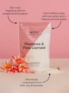 Notes Candle Refill -Plumeria & Pink Currant