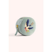 Load image into Gallery viewer, Swooping Swallows Round Velvet Jewelry Box