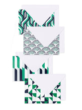 Load image into Gallery viewer, Boxed Notecard Set -Blue + Green
