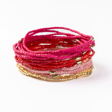 Load image into Gallery viewer, Chelsea 18 Strand Luxe Beaded Bracelet Set -Pink