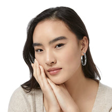 Load image into Gallery viewer, Brighton Contempo Large Hoop Earrings -Silver