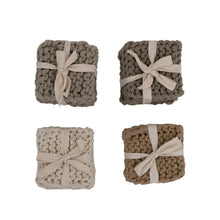 Load image into Gallery viewer, Cotton Crocheted Coasters, Set of 4, 4 Colors