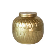 Load image into Gallery viewer, Decorative Debossed Metal Container w/ Lid