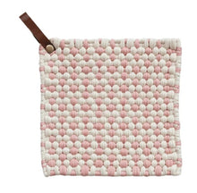 Load image into Gallery viewer, Happy House Cotton Crocheted Pot Holder w/ Leather Loop