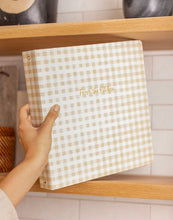 Load image into Gallery viewer, Beige Gingham Large Recipe Binder