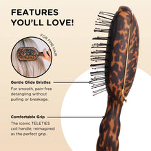 Load image into Gallery viewer, Teleties Detangler Hair Brush for Fine Hair –Tortoise